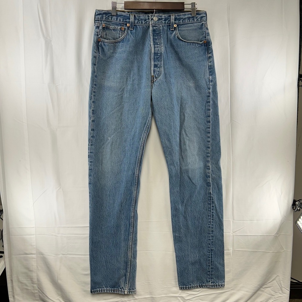 Levis 501 Jeans Mens 36x36 (fit 34x36) Blue VTG Made USA Button Fly Straight Leg